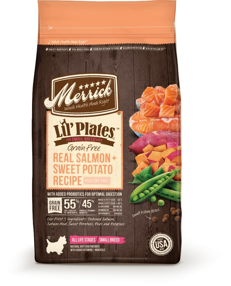 Merrick Lil' Plates Small Breed Grain Free Real Salmon  Sweet Potato Dry Dog Food - 4 lb Bag Image