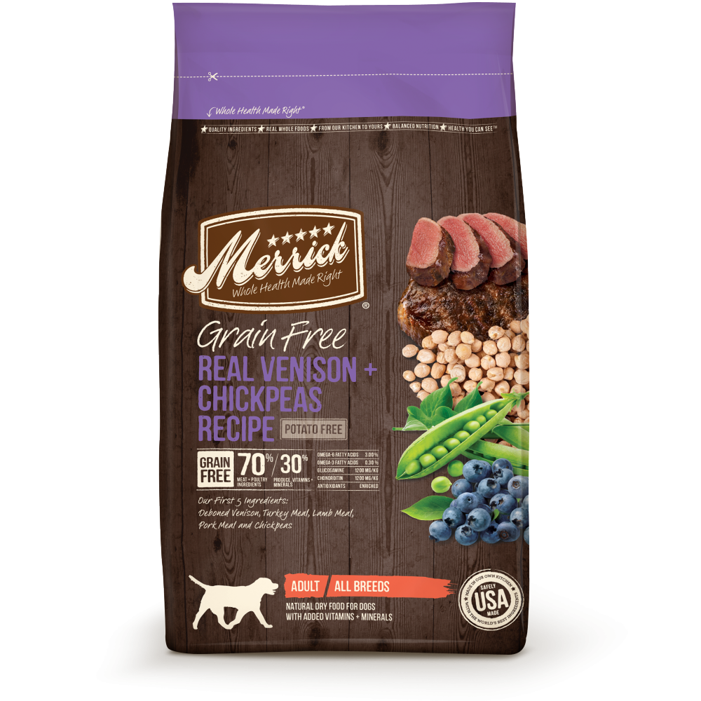 Merrick Grain Free Real Venison and Chickpeas Recipe Adult Dry Dog Food