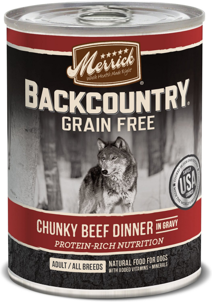 Merrick Backcountry Grain Free Chunky Beef Canned Dog Food - 12.7 oz, case of 12 Image