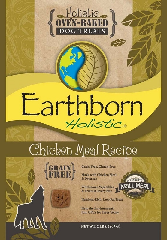 Earthborn Holistic Grain Free Oven Baked Biscuits Chicken Meal Recipe Dog Treats - 2 lb Bag Image