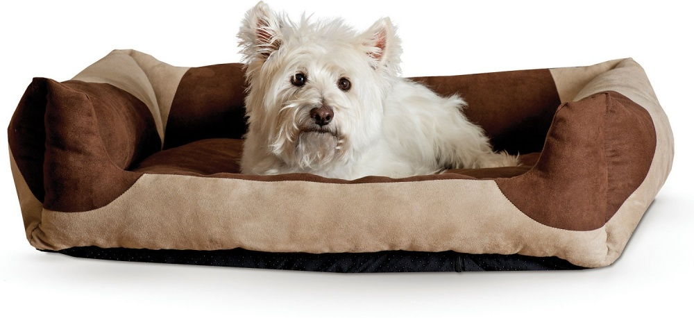 K Pet Products Classy Lounger Tan  Chocolate Pet Bed - Large: 28