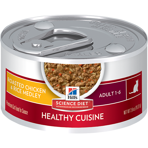 Hill's Science Diet Healthy Adult Cuisine Roasted Chicken  Rice Medley Canned Cat Food - 2.8 oz, case of 24 Image