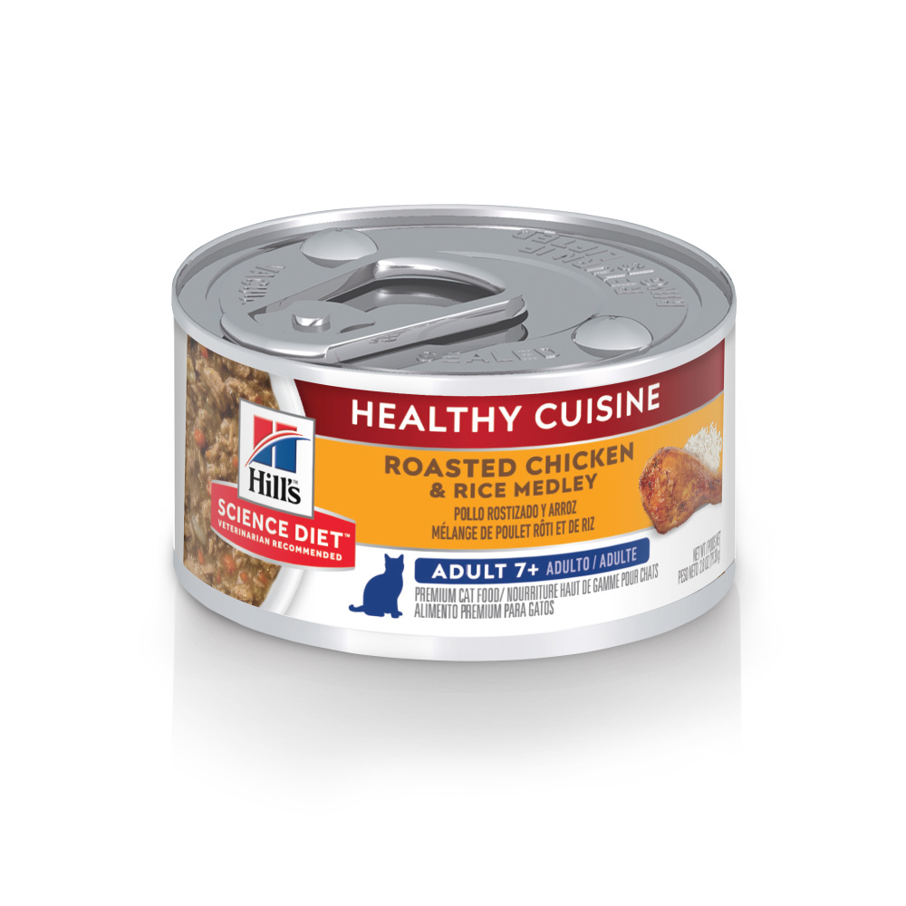 Hill's Science Diet Healthy Cuisine Adult 7+ Roasted Chicken  Rice Medley Canned Cat Food - 2.8 oz, case of 24 Image