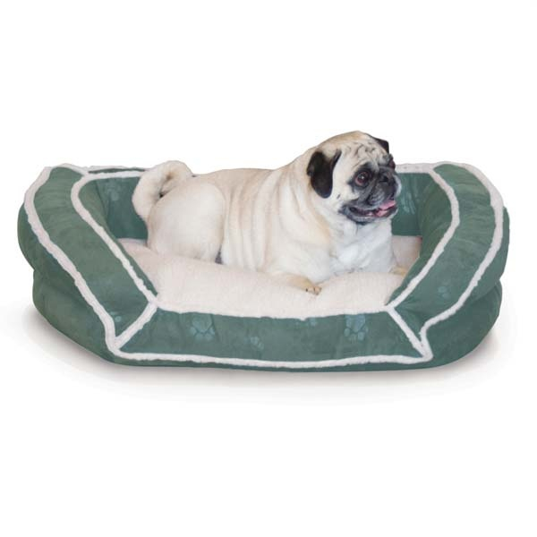 K Pet Products Deluxe Bolster Couch Pet Bed - Small Green 21