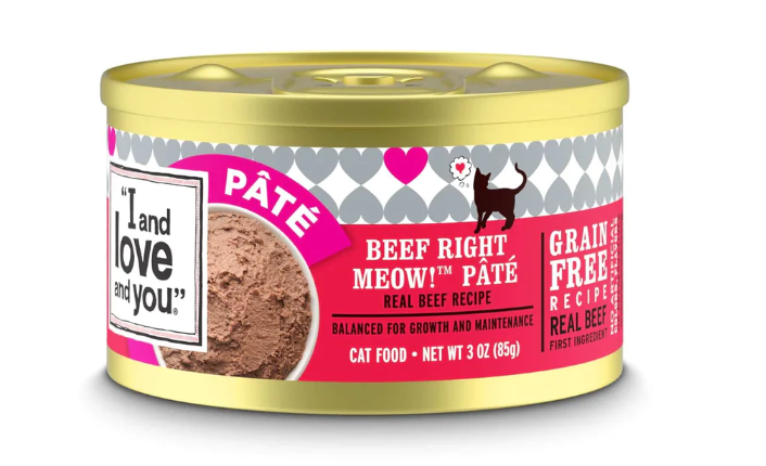 I and Love and You Grain Free Beef Right Meow Pate Canned Cat