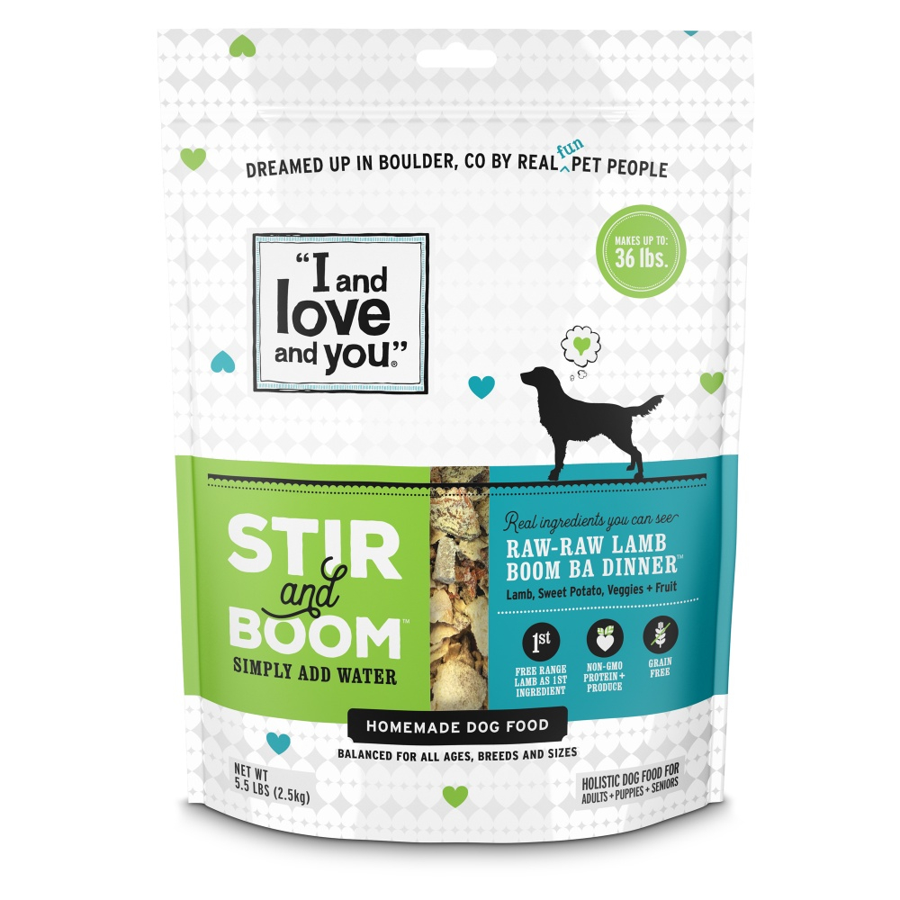 I & Love & You Grain Free Stir & Boom Raw Raw Lamb Boom Ba Dehydrated Raw Dog Food - 5.5 lb Bag, Makes 36 lb Bags of food Image