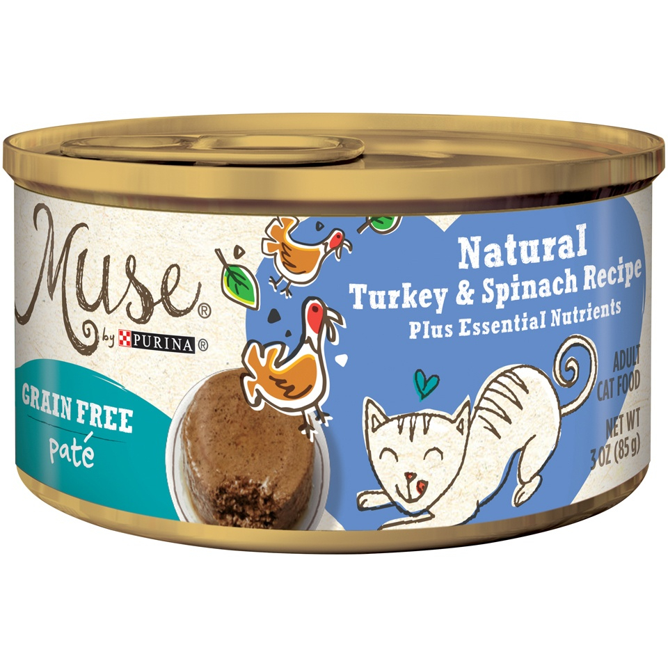 Purina Muse Natural Adult Grain Free Turkey and Spinach Recipe Pate ...