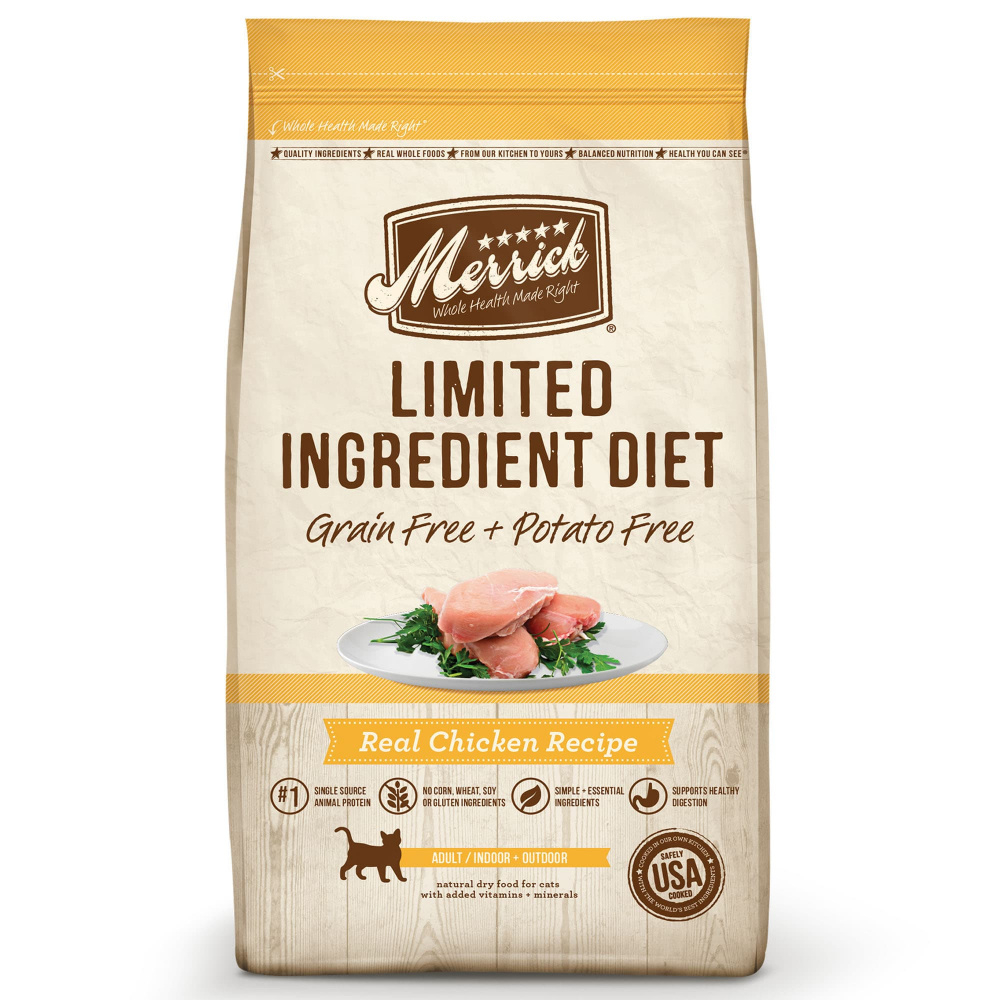 Merrick Limited Ingredient Diet Grain Free Real Chicken Recipe Dry Cat Food - 12 lb Bag Image