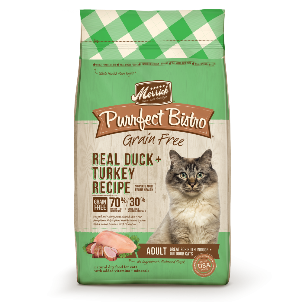 Merrick Purrfect Bistro Grain Free Real Duck and Turkey Recipe Dry Cat ...