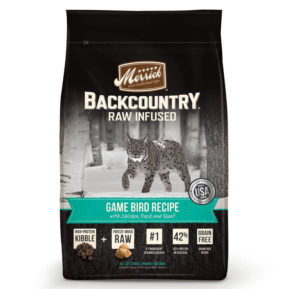 Merrick Backcountry Grain Free Game Bird Recipe Dry Cat Food - 3 lb Bag Image