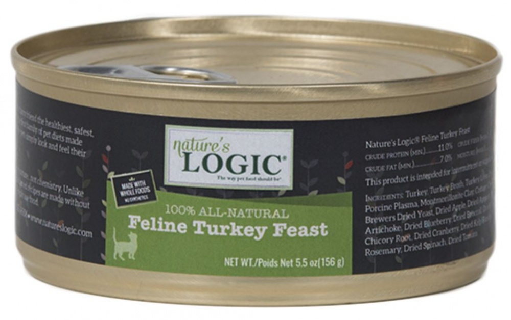 Nature's Logic Feline Grain Free Turkey Feast Canned Cat Food - 5.5 oz, case of 24 Image