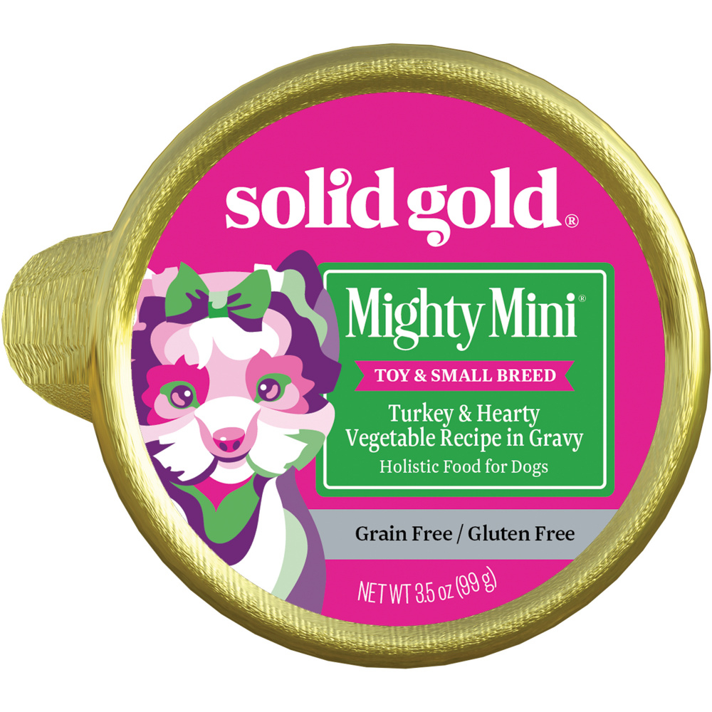 Solid Gold Grain Free Mighty Mini Small Breed with Turkey Dog Food Tray - 3.5 oz, case of 12 Image