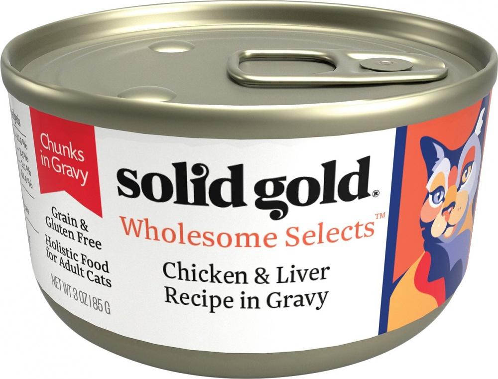 Solid Gold Wholesome Selects Grain Free Chicken  Liver in Gravy Recipe Canned Cat Food - 3 oz, case of 24 Image