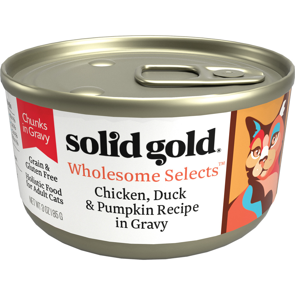 Solid Gold Wholesome Selects Grain Free Chicken, Duck,  Pumpkin in Gravy Recipe Canned Cat Food - 3 oz, case of 24 Image