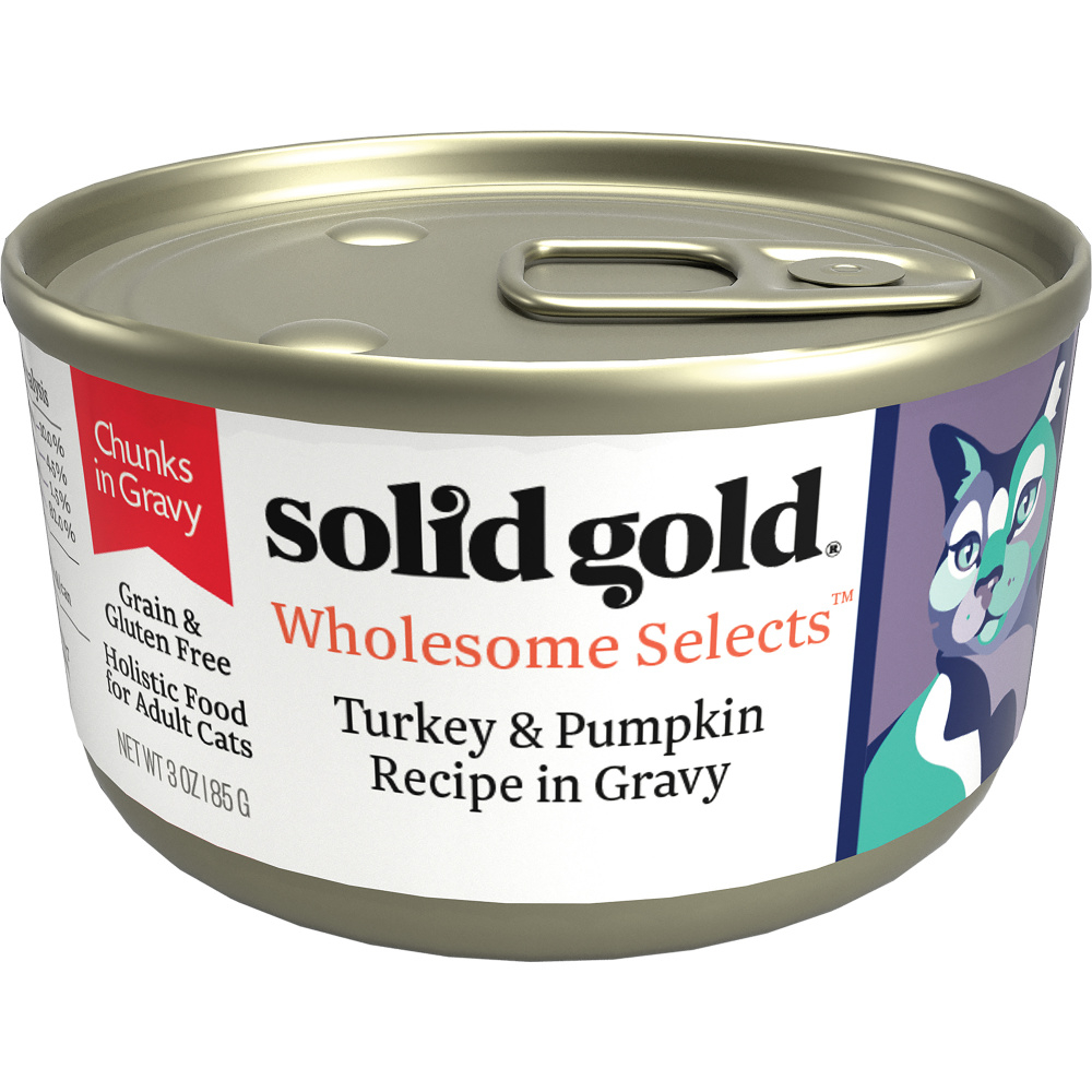 Solid Gold Wholesome Selects Grain Free Turkey  Pumpkin in Gravy Recipe Canned Cat Food - 3 oz, case of 24 Image