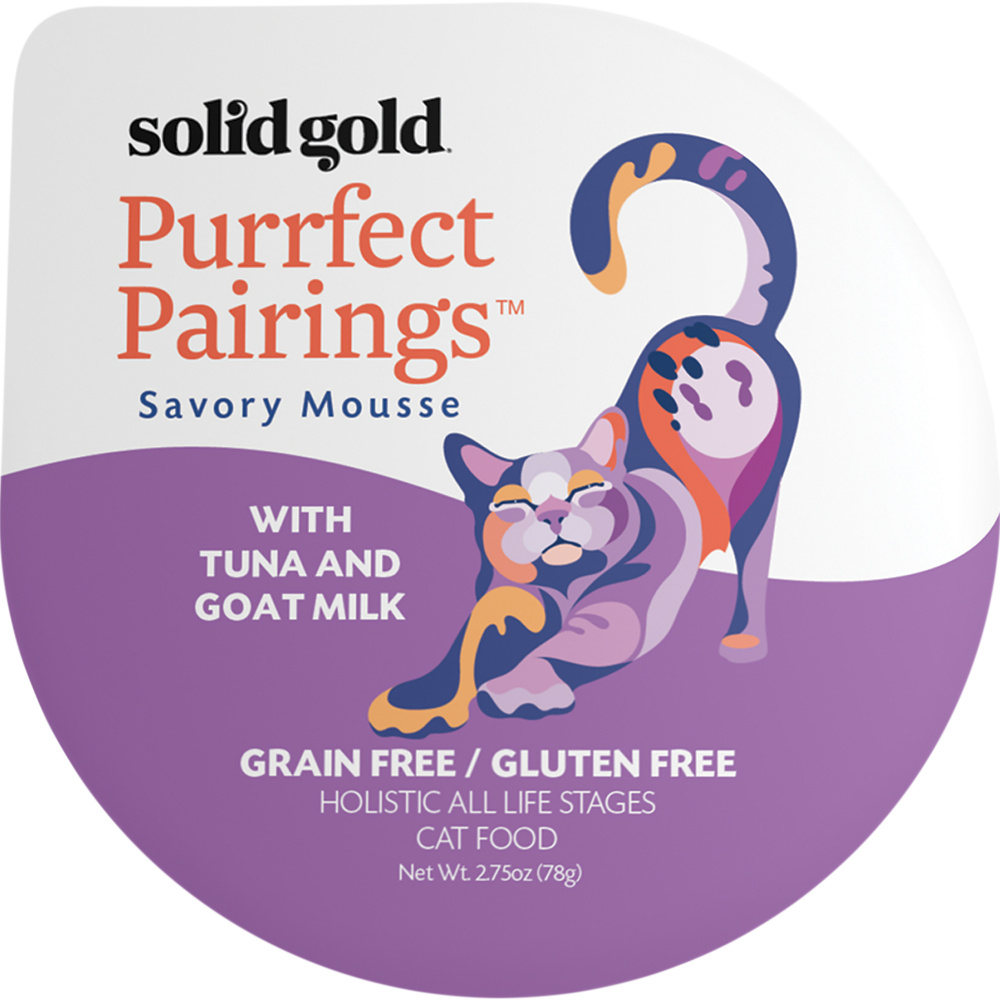 Solid Gold Grain Free Purrfect Pairings Tuna  Goat Milk Savory Mousse Cat Food Tray - 3 oz, case of 18 Image