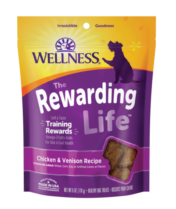 Wellness Rewarding Life Soft Chewy Dog Treats Grain Free Chicken Venison