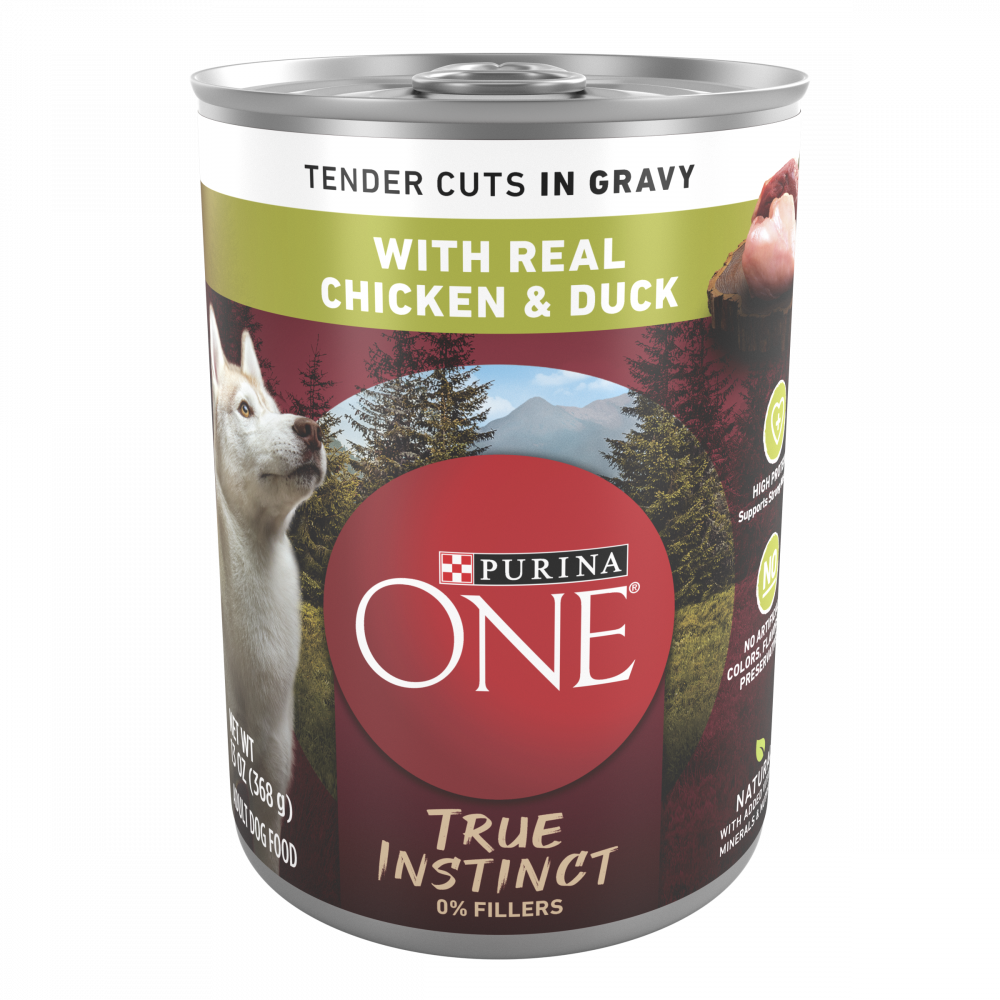 Purina ONE SmartBlend True Instinct with Grain Free Chicken and Duck  Classic Ground Canned Dog Food