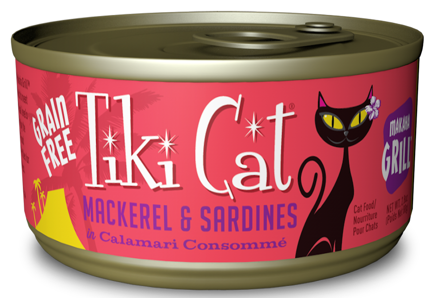 Tiki Cat Makaha Grill Grain Free Mackrel & Sardine In Calamari Consomme Canned Cat Food - 6 oz, case of 8 Image