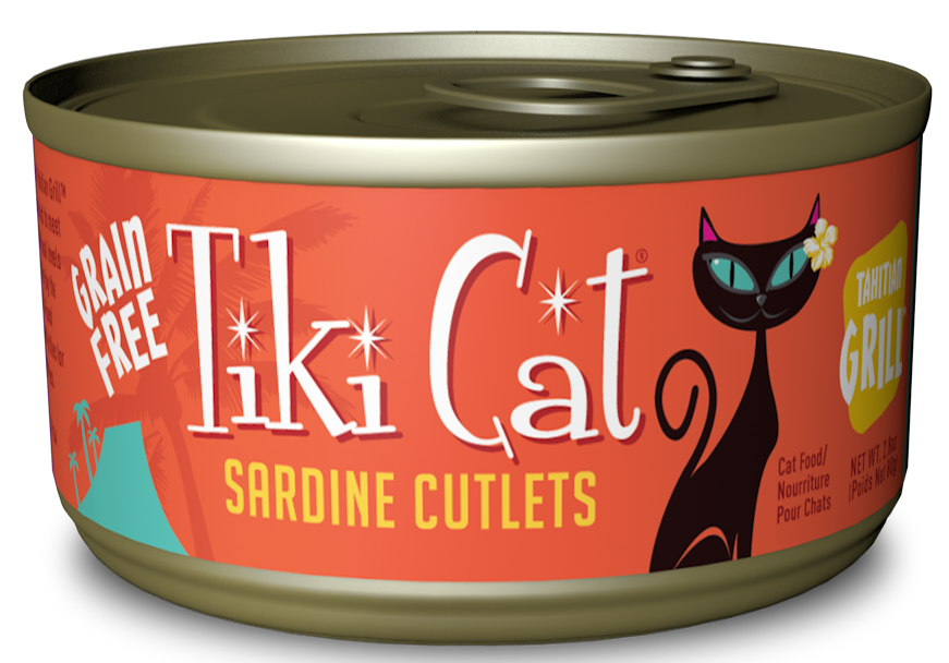 Tiki Cat Tahitian Grill Grain Free Sardine Cutlets Canned Cat Food - 2.8 oz, case of 12 Image
