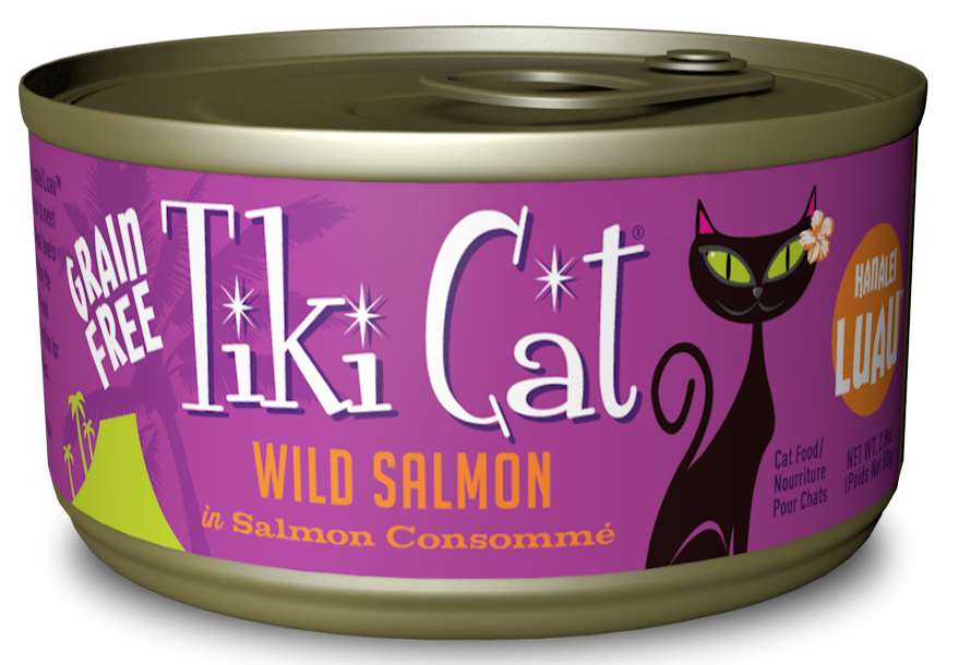 Tiki Cat Hanalei Luau Grain Free Wild Salmon In Salmon Consomme Canned Cat Food - 2.8 oz, two cases of 12 Image
