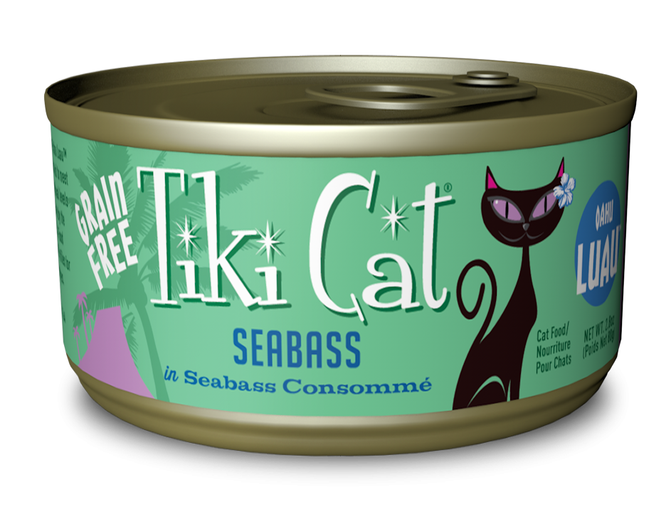 Tiki Cat Oahu Luau Grain Free Seabass Canned Cat Food - 6 oz, case of 8 Image