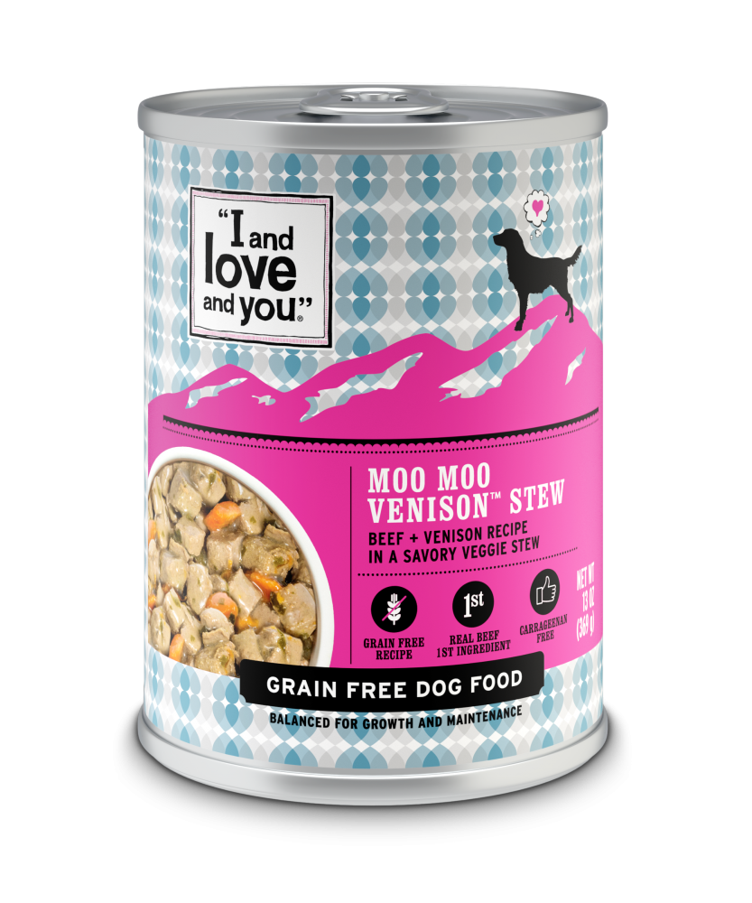 I & Love & You Grain Free Moo Moo Venison Stew Canned Dog Food - 13 oz, case of 12 Image