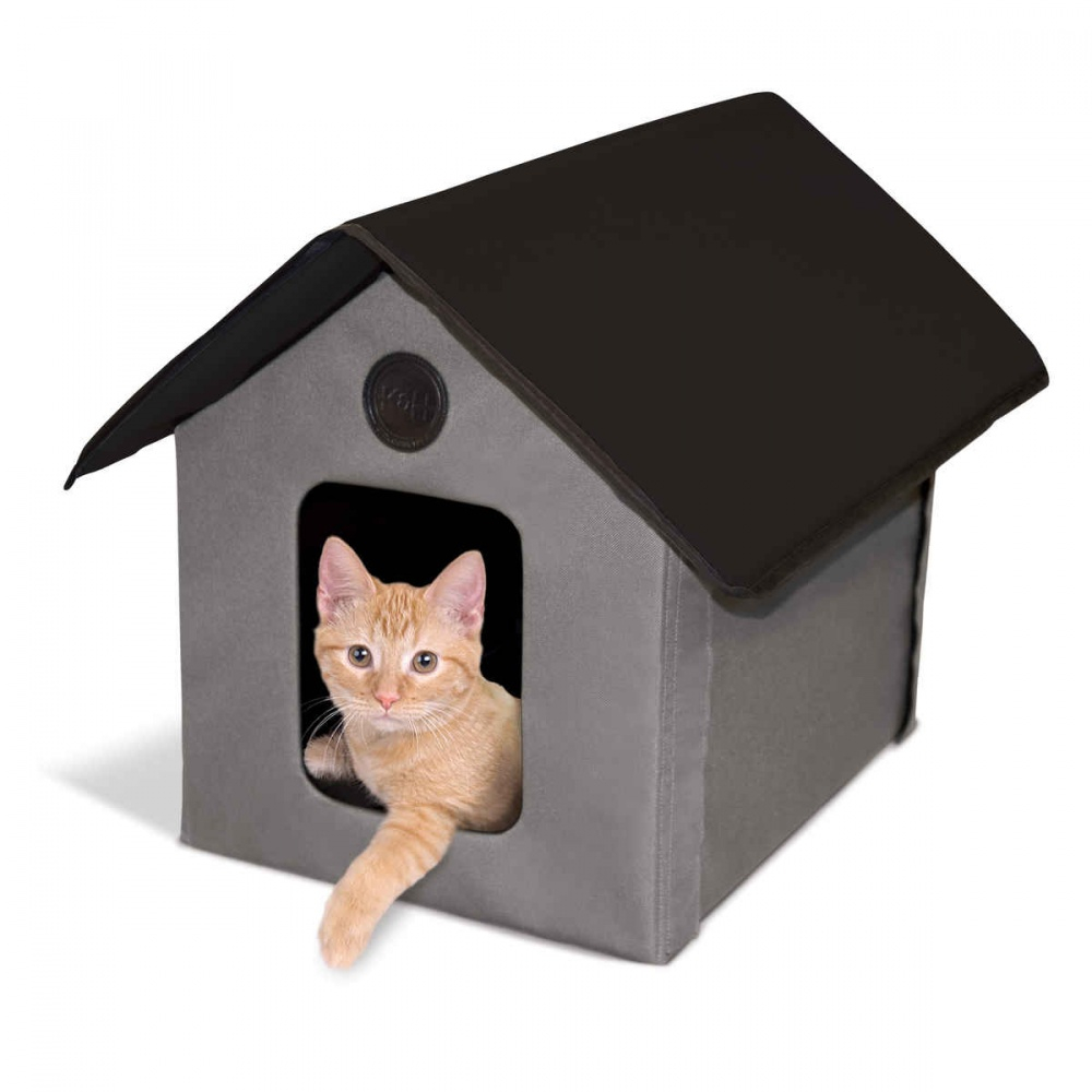 K Pet Products Unheated Gray Outdoor Kitty House - 22