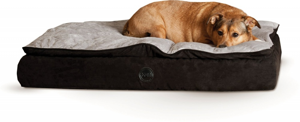 K Pet Products Feather Top Orthopedic Black/Gray Pet Bed - Large: 40