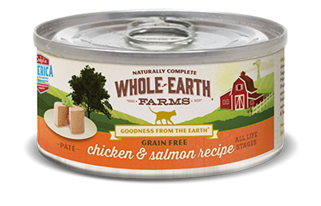 Whole Earth Farms Grain Free Chicken & Salmon Pate Canned Cat Food - 5 oz, case of 24 Image