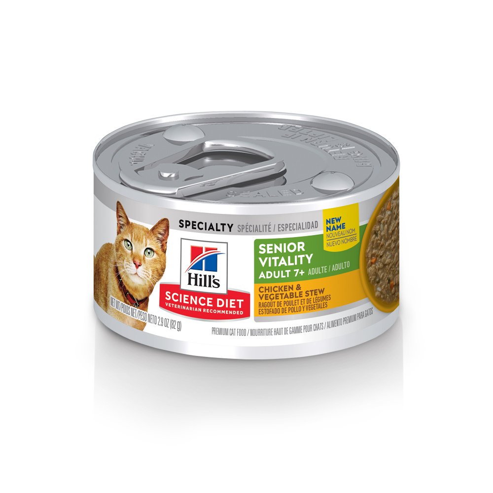 Hill's Science Diet Adult 7+ Senior Vitality Chicken  Vegetable Stew Canned Cat Food - 2.9 oz, case of 24 Image