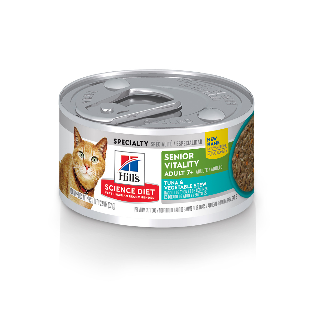 Hill's Science Diet Adult 7+ Senior Vitality Tuna  Vegetables Stew Canned Cat Food - 2.9 oz, case of 24 Image