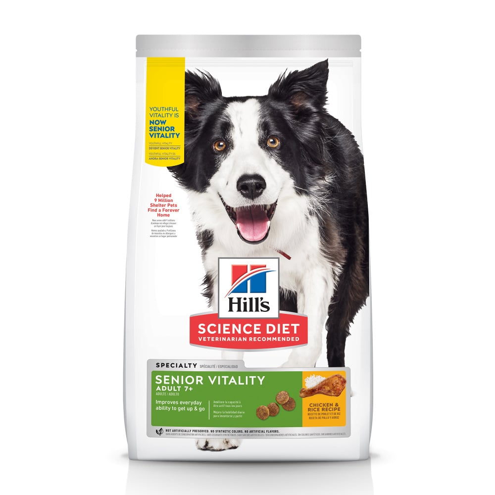Hill's Science Diet Adult 7+ Senior Vitality Chicken Recipe Dry Dog Food - 12.5 lb Bag Image