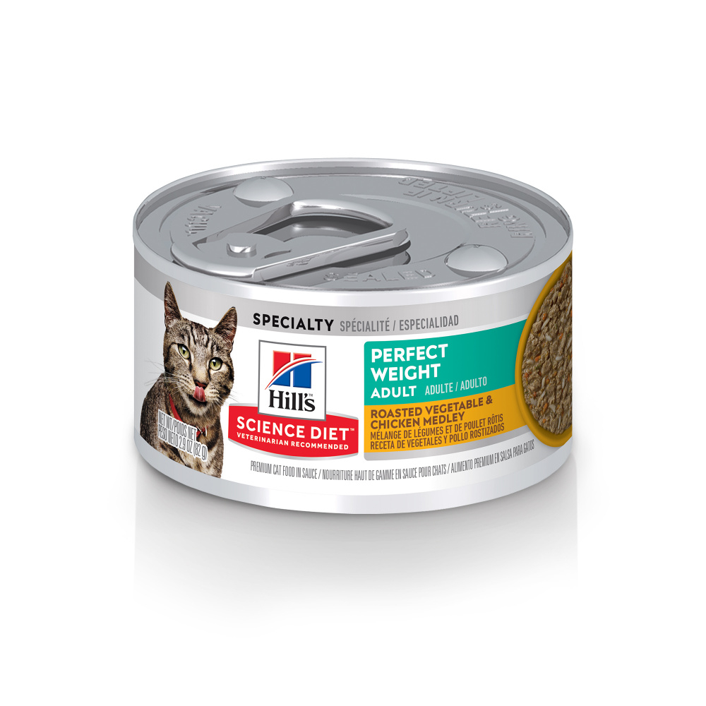 Hill's Science Diet Adult Perfect Weight Chicken  Vegetable Stew Canned Cat Food - 2.9 oz, case of 24 Image