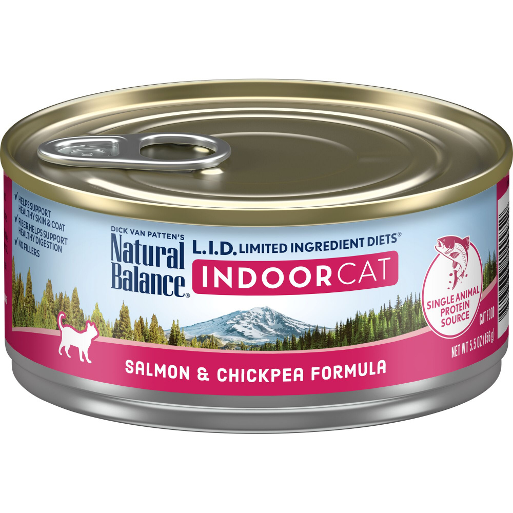 Natural Balance L.I.D. Limited Ingredient Diets Salmon  Chickpea Indoor Canned Cat Food - 5.5 oz, case of 24 Image