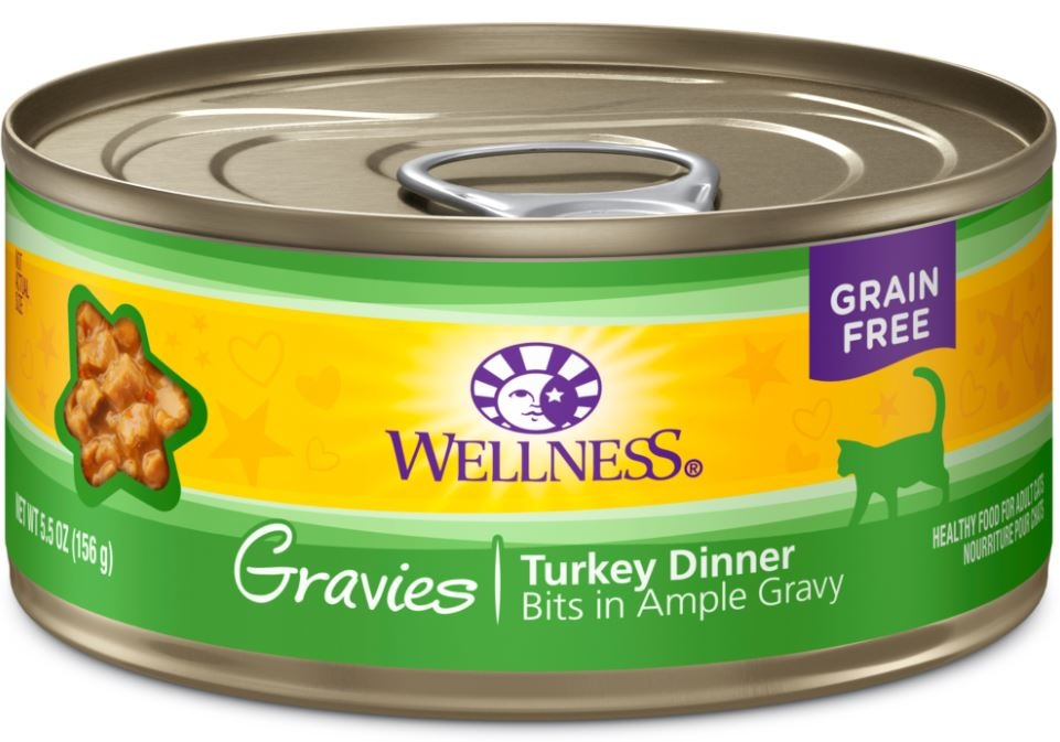 Wellness Natural Grain Free Gravies Turkey Dinner Canned Cat Food - 5.5 oz, case of 12 Image