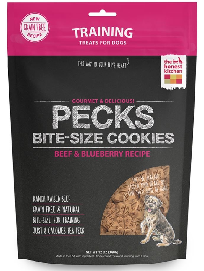 The Honest Kitchen PECKS Grain Free Beef & Blueberry Cookie Treats for Dogs - 12 oz Image