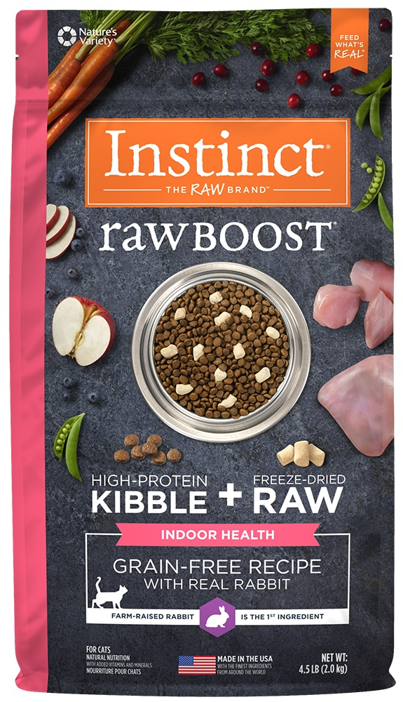 Instinct Raw Boost Indoor Health Grain Free Recipe with Real Rabbit Natural Dry Cat Food - 4.5 lb Bag Image