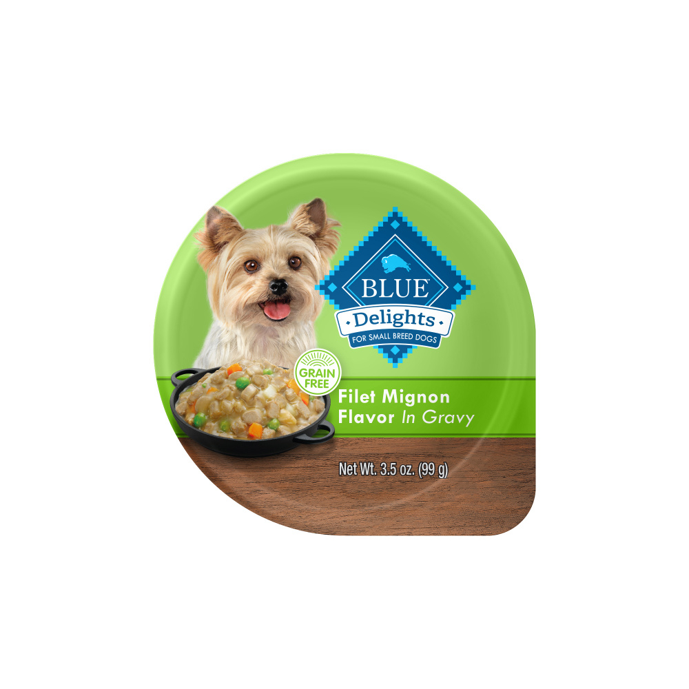 Blue Buffalo Blue Delights Small Breed Filet Mignon in Gravy Dog  Food Cup - 3.5 oz, case of 12 Image