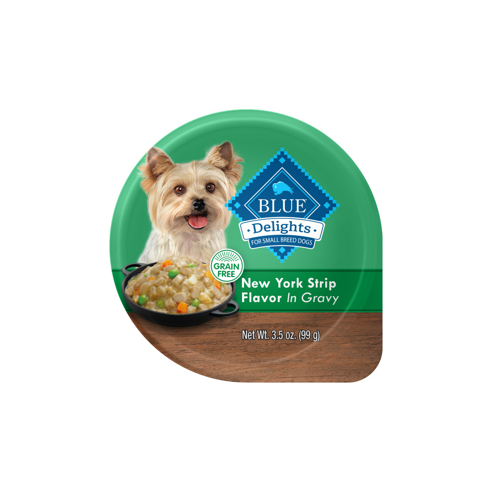 Blue Buffalo Blue Delights Small Breed NY Strip in Gravy Dog Food Cup - 3.5 oz, case of 12 Image