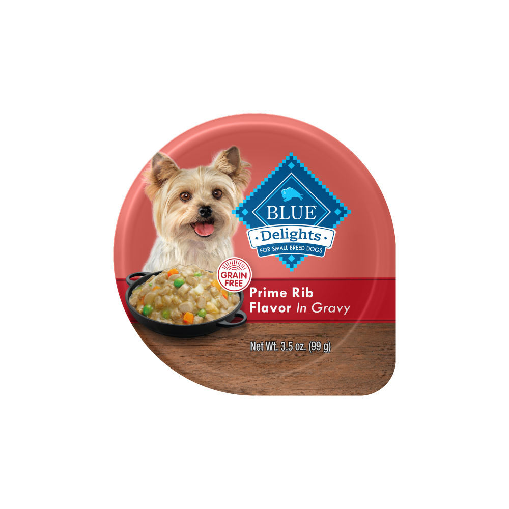 Blue Buffalo Blue Delights Small Breed Prime Rib in Gravy Dog Food Cup - 3.5 oz, case of 12 Image