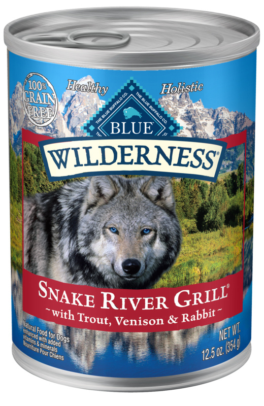 Blue Buffalo Wilderness Grain Free Snake River Grill Trout, Venison  Rabbit Canned Dog Food - 12.5 oz, case of 12 Image