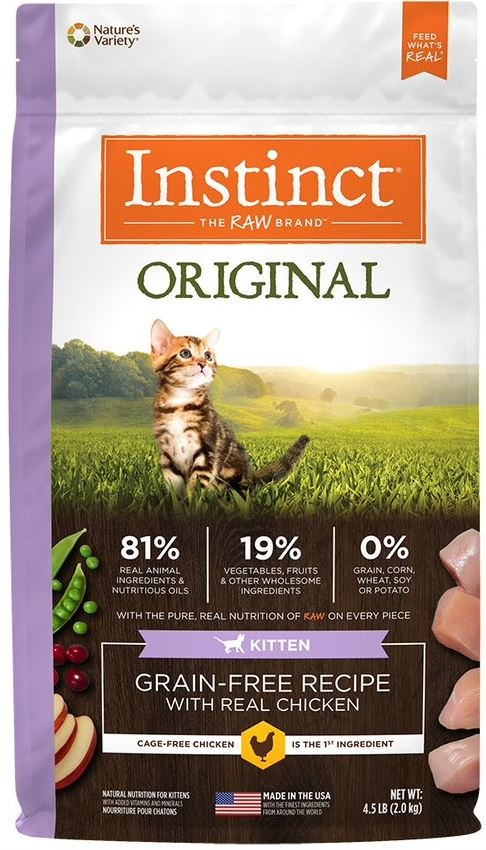 Instinct Original Kitten Grain Free Recipe with Real Chicken Natural Dry Cat Food - 4.5 lb Bag Image
