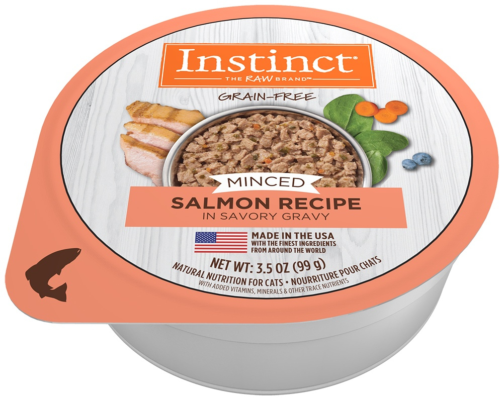 Instinct Adult Grain Free Minced Recipe with Real Salmon Natural Cat food Cups - 3.5 oz, case of 12 Image