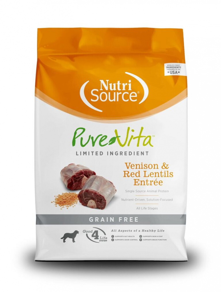 PureVita Grain Free Venison  Red Lentils Entree Dry Dog Food - 15 lb Bag Image