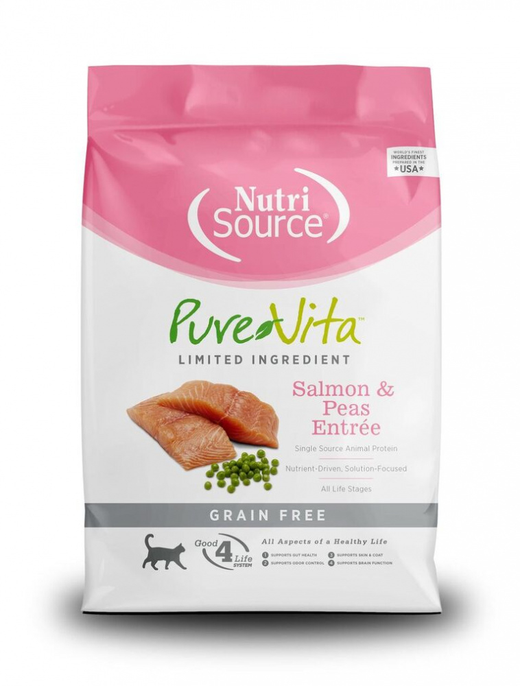 PureVita Grain Free Salmon & Peas Dry Cat Food - 6.6 lb Bag Image