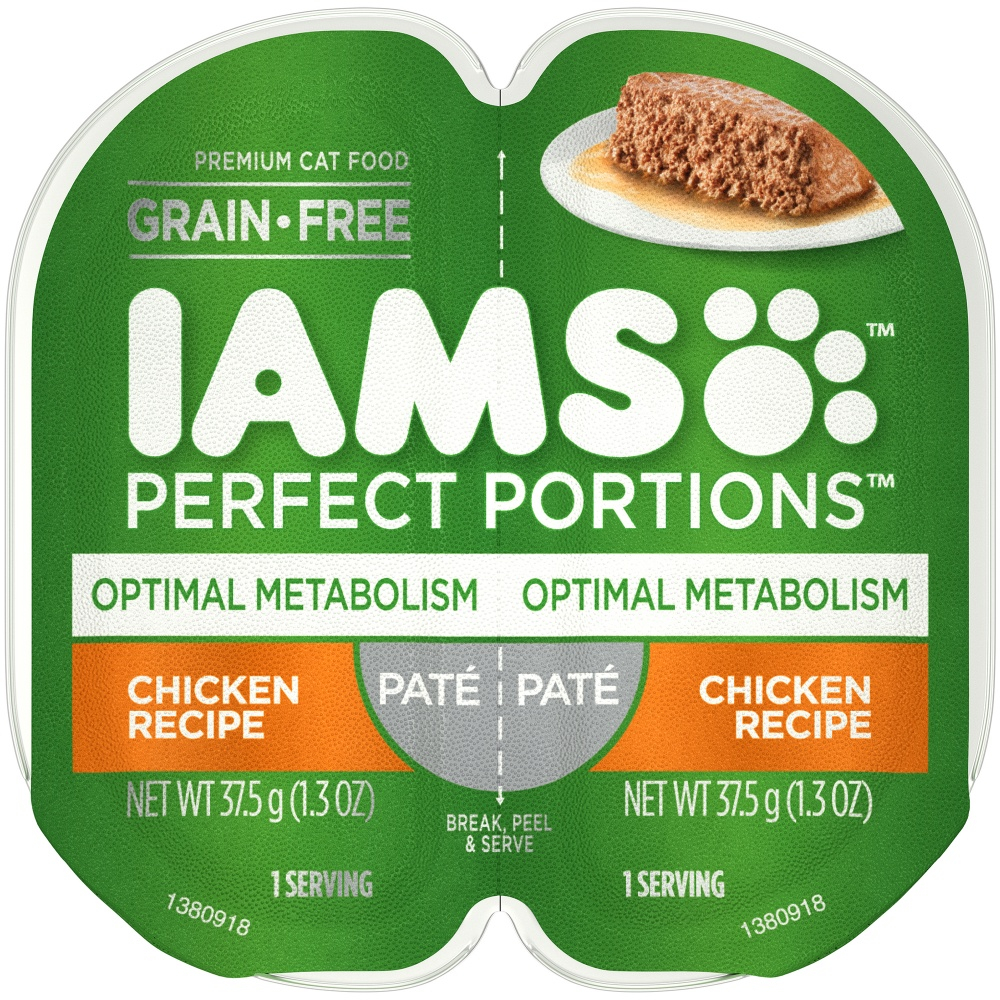 Iams Perfect Portions Optimal Metabolism Chicken Pate Wet Cat Food Tray - 2.6 oz, case of 24 Image