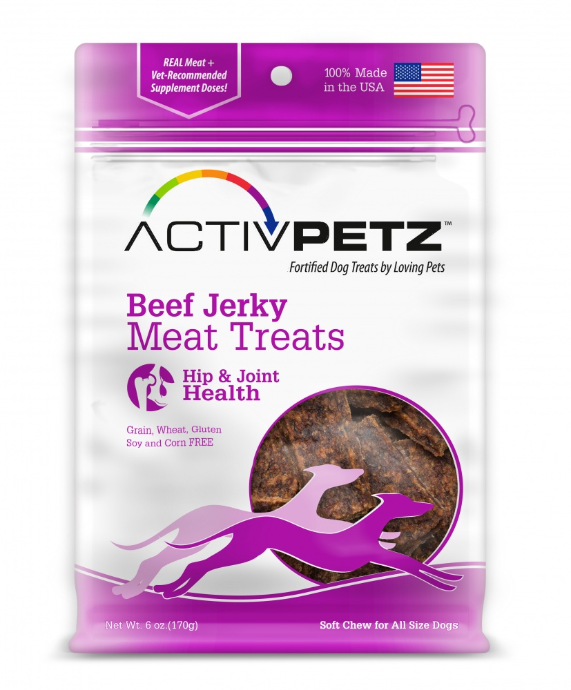 Loving Pets AcitvPetz Grain Free Beef Jerky Hip & Joint Health Dog Treats - 7 oz Image