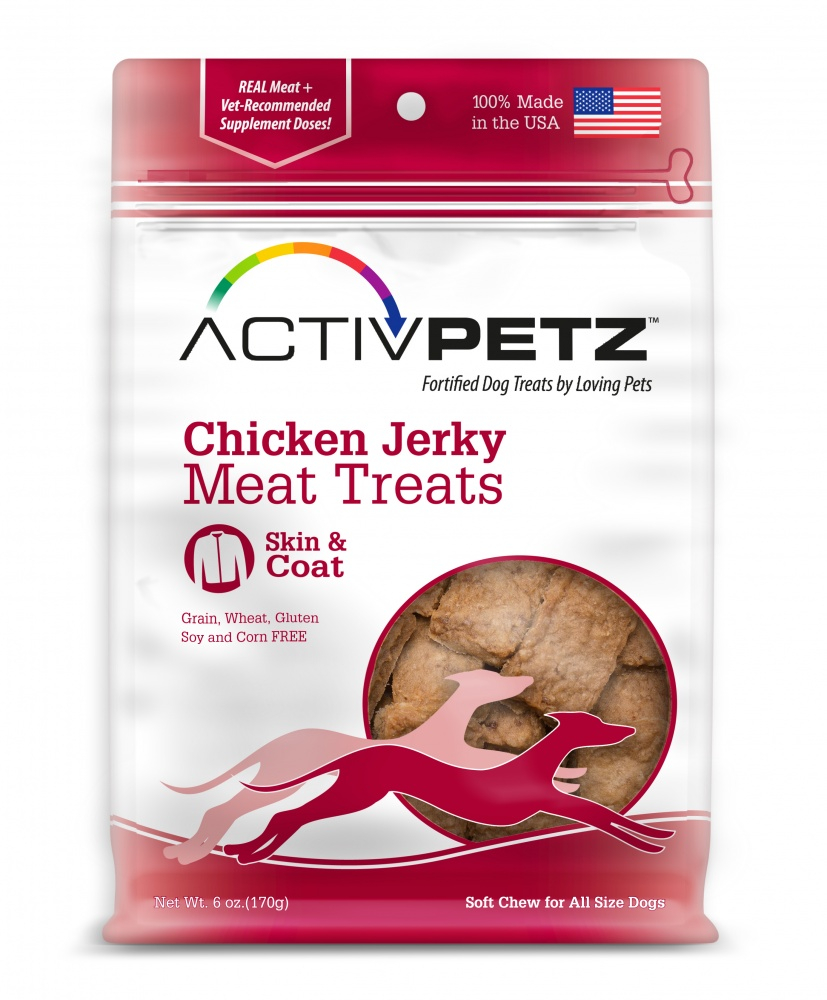 Loving Pets AcitvPetz Grain Free Chicken Jerky Skin & Coat Health Dog Treats - 7 oz Image