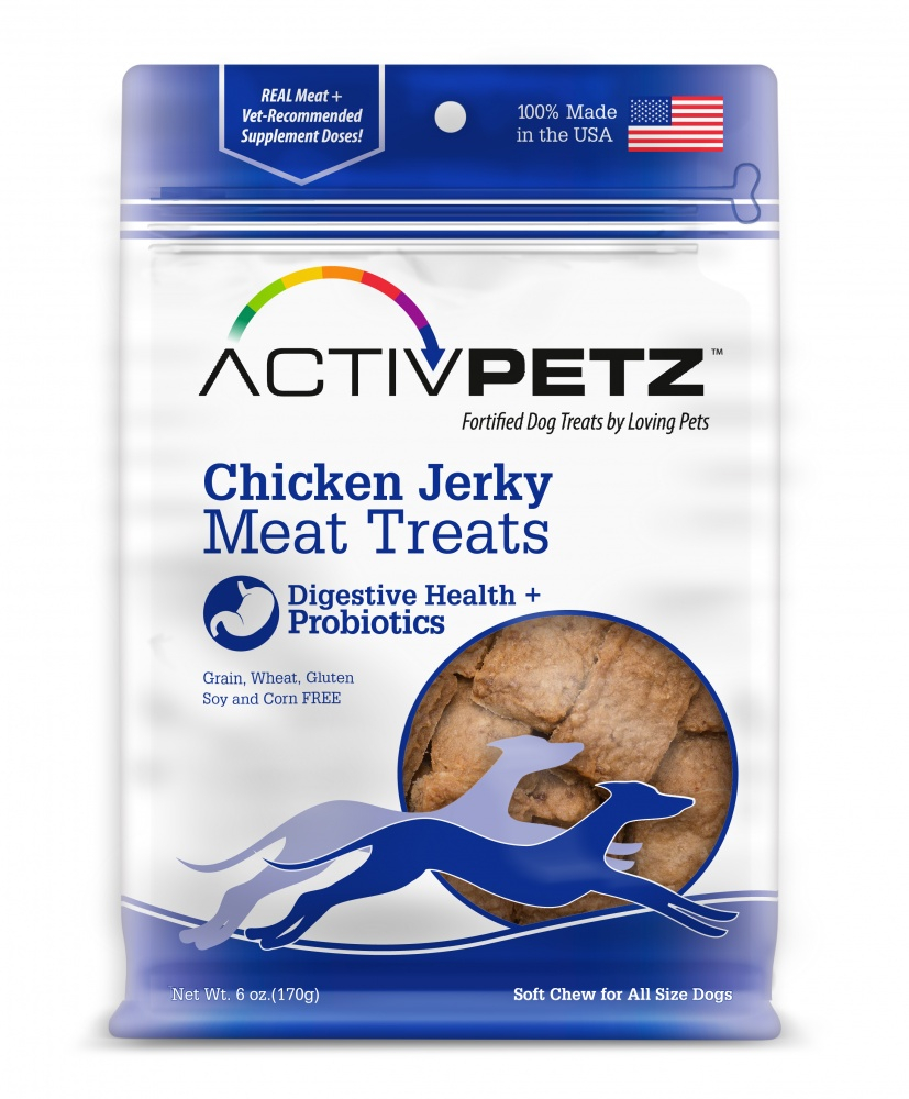 Loving Pets AcitvPetz Grain Free Chicken Jerky Digestive Health & Probiotics Dog Treats - 7 oz Image